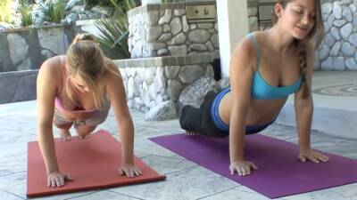 Lustful Young Lesbian Chick Hook Up After Their Yoga Session - upornia.com