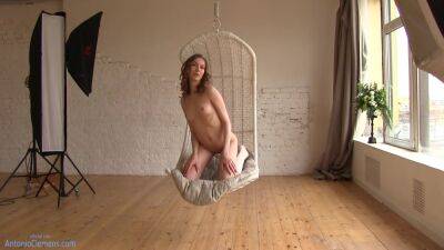 Flexible Beauty Ballerina Playfully Poses For Me In A Hanging Chair, Moving Her Long Legs Wide. 4 Of 6 - hclips.com