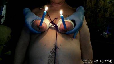 (part 1) Candle Tits - Fat Cow Serves As A Human Candle Holder Bdsm - hclips.com