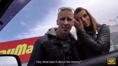 Victoria Daniels gives a stranger a public handjob for cash while her cuckold watches in awe - sexu.com - Czech Republic